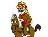 Dibujo Rey Gaspar a caballo pintado por MARIO2000