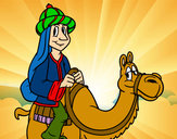 Dibujo Rey Melchor en camello pintado por kittylove