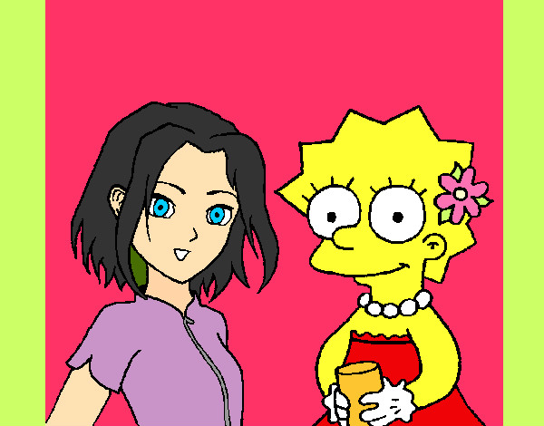 Dibujo Sakura y Lisa pintado por miriam12