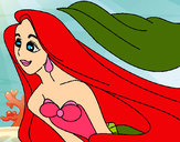 Dibujo Sirenita Ariel pintado por nenilina