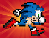 Dibujo Sonic cuadrado pintado por superbea