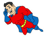 Dibujo Superhéroe volando pintado por Adriancho7