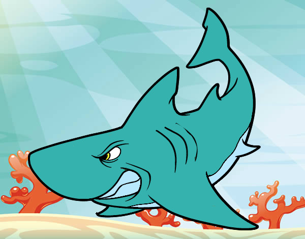 Dibujo Tiburón enfadado pintado por Turbo77