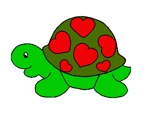 Dibujo Tortuga con corazones pintado por lucelena