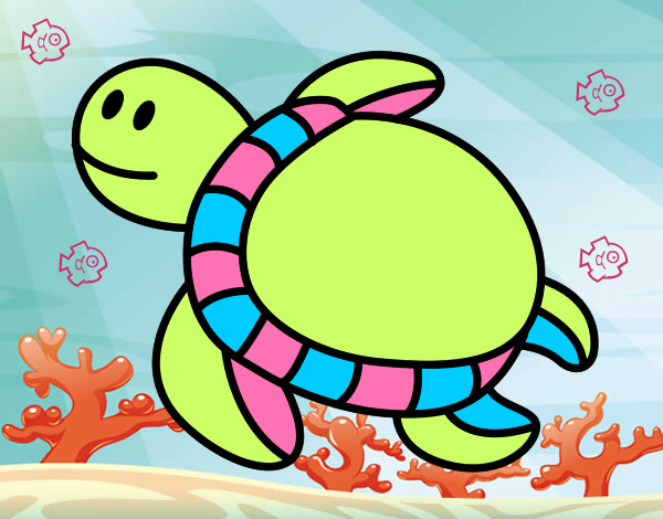Dibujo Tortuga nadando pintado por lunaca