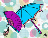 Dibujo Abanico y paraguas pintado por adriana_12