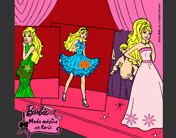 Dibujo Barbie, desfilando por la pasarela pintado por keylamaldo
