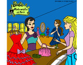 Dibujo Barbie en una tienda de ropa pintado por kittylove