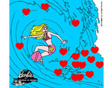 Dibujo Barbie practicando surf pintado por leidybello