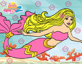 Dibujo Barbie sirena pintado por rosilinda