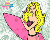 Dibujo Barbie va a surfear pintado por keylamaldo