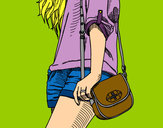 Dibujo Chica con bolso pintado por MOGLI