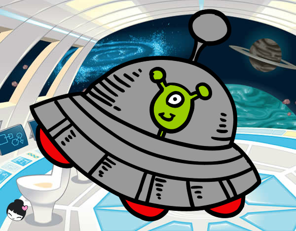 Dibujo Extraterrestre en nave espacial pintado por ClariSmile