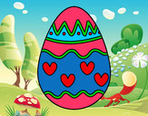 Dibujo Huevo con corazones pintado por jabia