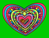 Dibujo Mandala corazón pintado por MOGLI