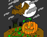 Dibujo Paisaje de Halloween pintado por kittylove