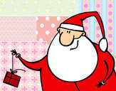 Dibujo Papa Noel con un regalo pintado por Dotth