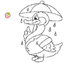 Dibujo Pato bajo la lluvia pintado por ESCORRECTO
