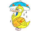 Dibujo Pato bajo la lluvia pintado por ESCORRECTO