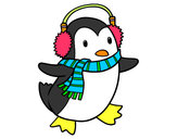 Dibujo Pingüino con bufanda pintado por erikamarti