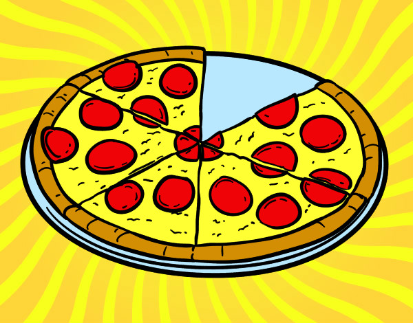 Dibujo Pizza de pepperoni pintado por marttitaa