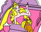Dibujo Princesa cantante y su perrita pintado por leidybello