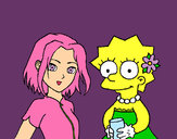 Dibujo Sakura y Lisa pintado por MOGLI