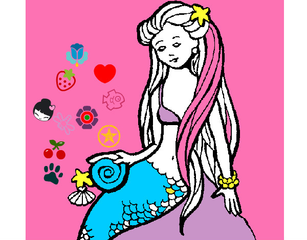 Dibujo Sirena con caracola pintado por cecysva