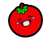 Dibujo Tomate sonriente pintado por superbenji