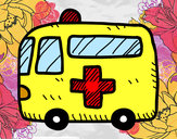 Dibujo Ambulancia cruz roja pintado por sirula