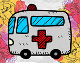 Dibujo Ambulancia cruz roja pintado por superbea