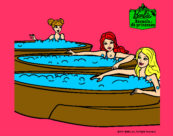 Barbie y sus amigas en el jacuzzi