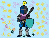 Dibujo Caballero con espada y escudo pintado por hernanbiaz