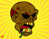 Dibujo Cabeza de zombi pintado por ary_