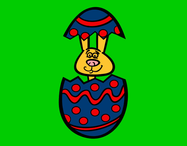 Conejito en un huevo de pascua