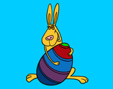 Dibujo Conejo abrazando un huevo pintado por amalia