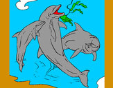 Dibujo Delfines jugando pintado por vanesa123