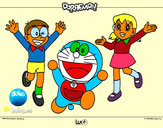 Dibujo Doraemon y amigos pintado por diezjose