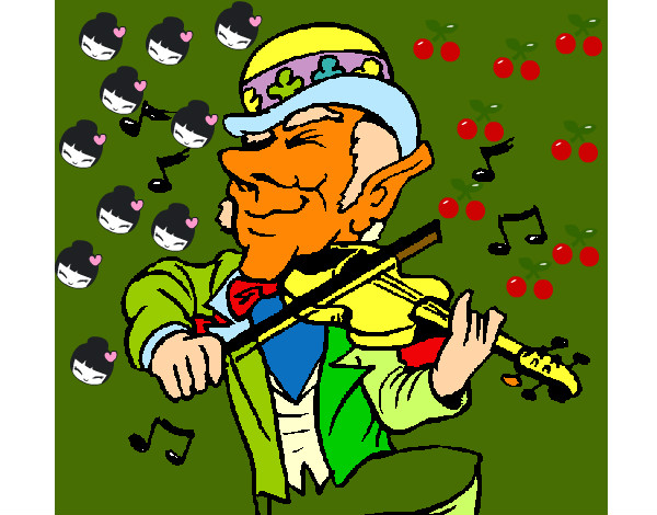 Dibujo Duende tocando el violín pintado por tuangelito
