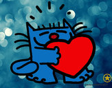 Dibujo El gato y el corazón pintado por jonathan34