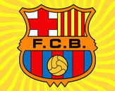 Dibujo Escudo del F.C. Barcelona pintado por pereira