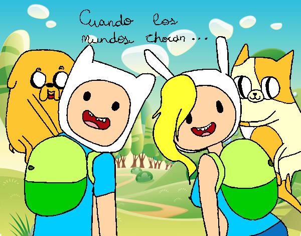 Finn y Jake con Fionna y Cake