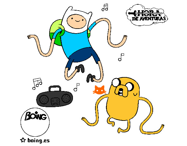 Finn y Jake escuchando música