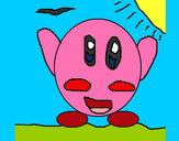 Dibujo Kirby pintado por superbea