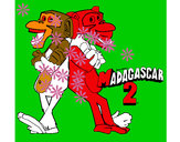 Dibujo Madagascar 2 Manson y Phil 2 pintado por burbuj