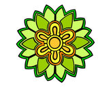 Dibujo Mándala con forma de flor weiss pintado por chu00