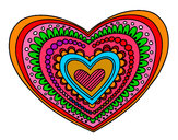 Dibujo Mandala corazón pintado por sirula