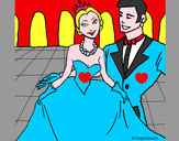 Dibujo Princesa y príncipe en el baile pintado por karmellita