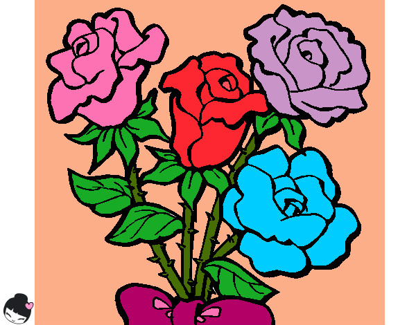 Dibujo Ramo de rosas pintado por Marian17