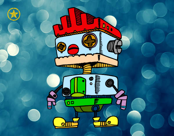 Dibujo Robot con cresta pintado por AVICII